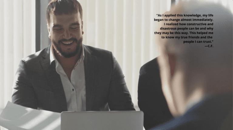 businessman laughing in meeting